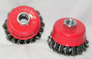 3 Inch Wire Cup Brush for Angle Grinder 5/8-11 Thread Carbon Steel wire 2 pack - Picture 1 of 5
