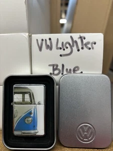 VW Camper Van Blue Windproof Lighter. Licensed Product. In Metal VW Tin With Lid - Picture 1 of 7