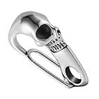 Stainless Steel Carabiner Keychain Skull Clip Ring for Men with Goth Decor