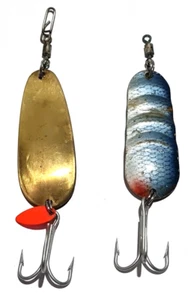 Vintage ABU Mortblank Gold 20g & ABU Atom 20g Fishing Lures Both Made In Sweden - Picture 1 of 6