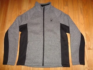 NWT Spyder Men's Core Sweater Heavy Weight Gray/Black Full Zip Jacket Size Med - Picture 1 of 10