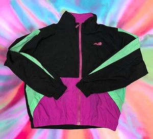 Vintage 1980-90’s Avia Windbreaker Large Nylon Jacket! Retro Neon Color Shapes - Picture 1 of 7