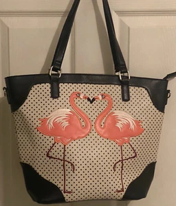 White Polka Dot Blair Handbag Flamingo 's Rockabilly List - $99.00 - Picture 1 of 5