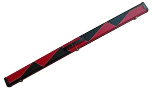 Luxury Hand Crafted Leather Red and Black 3/4 jointed Hard Snooker Cue Case - Picture 1 of 1