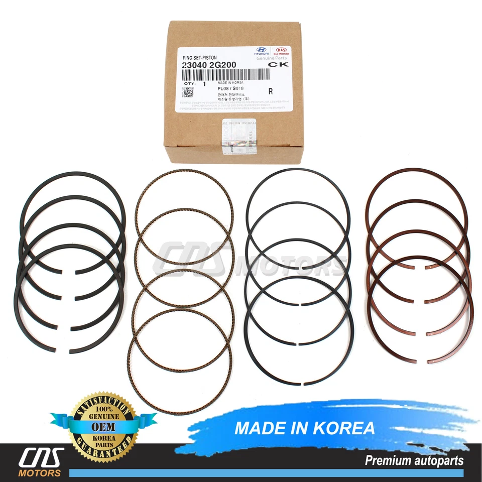 ⭐GENUINE⭐ Engine Piston Rings STD for 06-13 Hyundai Santa Fe Sonata Tucson 2.4L - Изображение 1 из 3