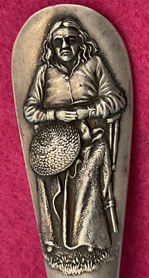РЕДКИЙ! Вождь индейского племени Сиэтл Сукуамис 5,7 дюйма стерлингов сувенирная фруктовая ложка 20 г - Изображение 1 из 4