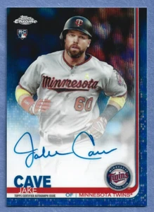 2020 Topps Chrome Blue Wave Refractor #JC Jake Cave Auto RC (Twins) /150 - Picture 1 of 2
