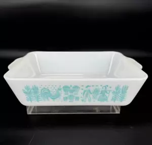 Pyrex Amish Blue ButterPrint 503 Refrigerator Fridge Dish 1.5 Qt Turquoise White - Picture 1 of 11
