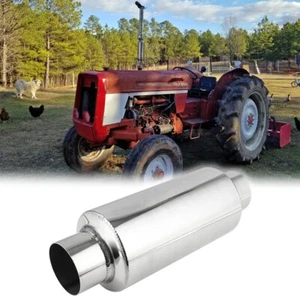 Resonador silenciador de escape de 2,5"" de entrada/salida de 12"" acero inoxidable para tractor agrícola - Imagen 1 de 13