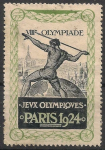 Francia 1924 Juegos Olímpicos de París Etiqueta Publicitaria ORIGINAL Excelente Estado - Imagen 1 de 1