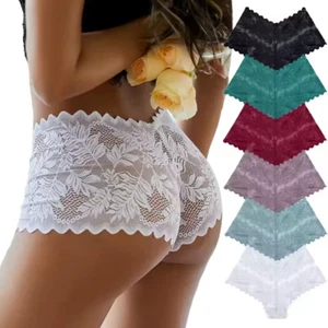 3Pcs Lingerie Women Floral Lace Panties Low Waist Briefs Soft Comfortable Female - Picture 1 of 36
