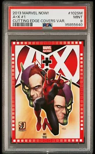 2013 UD MARVEL NOW! CUTTING EDGE COVERS #102SM SPIDERMAN A+X #1 POP 2 PSA 9 MINT - Picture 1 of 2