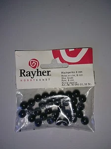 Wachsperlen Rayher 8mm, 32St./Btl., schwarz😀 - Bild 1 von 1