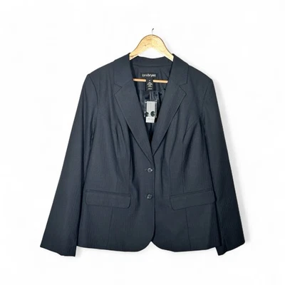 Blazer Lane Bryant único 2 botões azul marinho listrado feminino tamanho 20 novo com etiquetas $89,95 - Imagem 1 de 4