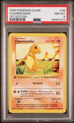 Pokémon Charmander 1st Edition Base Set 1999 46/102 PSA 8 - Image 1 of 3