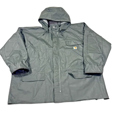 Carhartt PVC Surrey Jacket Mens 3XL Green Fishing Rain Coat Waterproof Workwear - Image 1 of 4