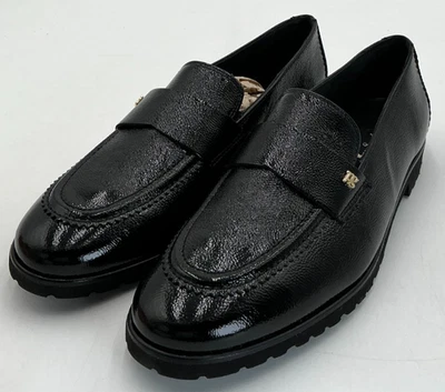 Paul Green Wheaton 女式 8.5 码美国黑色皮革乐福鞋全新带盒 — 第 1/4 张图片