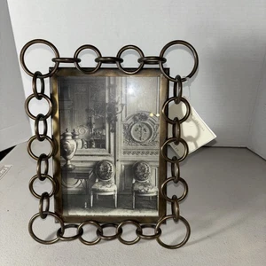 Victorian Style Metal Picture Frame Chain Ring Border For 5”x7” Ballard Designs - Picture 1 of 7