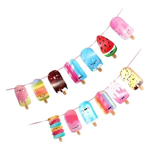 Creative Ice Cream Pull Flower Bunting Banner Decoration Hanging Pull Flag - Picture 1 of 12