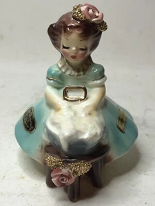 Josef Originals Monday Girl Figurine Days Of The Week California Era Blue Rare - Picture 1 of 13
