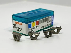 Nuevos insertos de roscado de carburo VARDEX 3EI 14NPTTM2 64333 grado VK2 4 piezas - Imagen 1 de 2