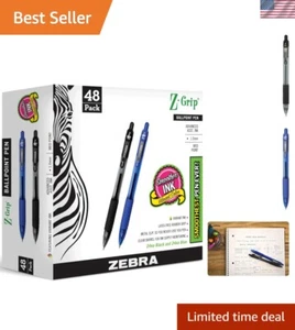 High-Performance Ballpoint Pen Set - 48 Z-Grip Retractable in Black & Blue - Picture 1 of 8