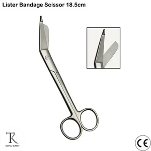 TIJERAS PARA CIRUGÍA LISTER BANDAGE 18.5cm FIRST AID DRESSING MEDICAL SCISSORS - Imagen 1 de 5