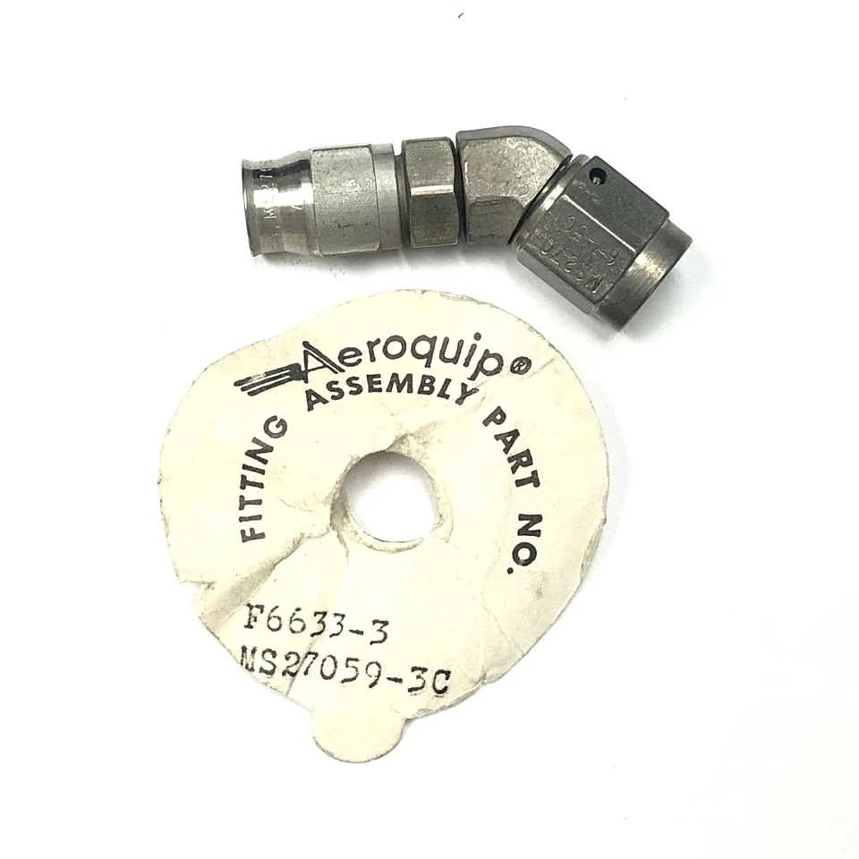 AEROQUIP F6633-3 MS27059-3C REUSABLE 45° -3AN HOSE END FITTING RACING / AIRCRAFT - Image 1 of 1