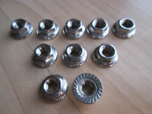 Menge (10) M5 x 0,8 5 mm A2 Edelstahl Wellenschliff Flansch Kontermutter #H15AC - Bild 1 von 8