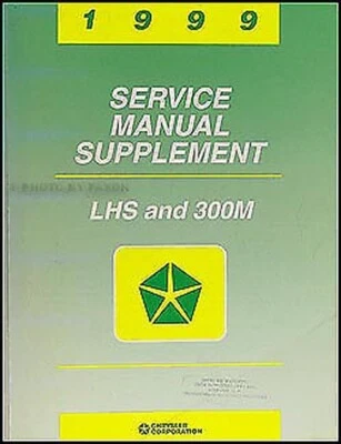 1999 Chrysler LHS E 300M Negozio Manuale Originale Integratore OEM Manutenzione - Immagine 1 di 2