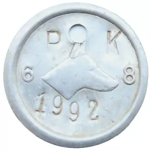 Vintage Aluminium Hundeetikett 1968 Jahr - Bild 1 von 2