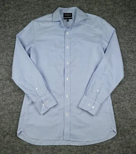 BONOBOS Dress Shirt Mens 15.5/34 Blue Houndstooth Daily Grind Wrinkle-Free Slim - Picture 1 of 13
