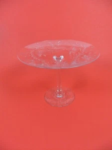 Soporte de pedestal de vidrio de corte floral vintage para pasteles comida - Imagen 1 de 10