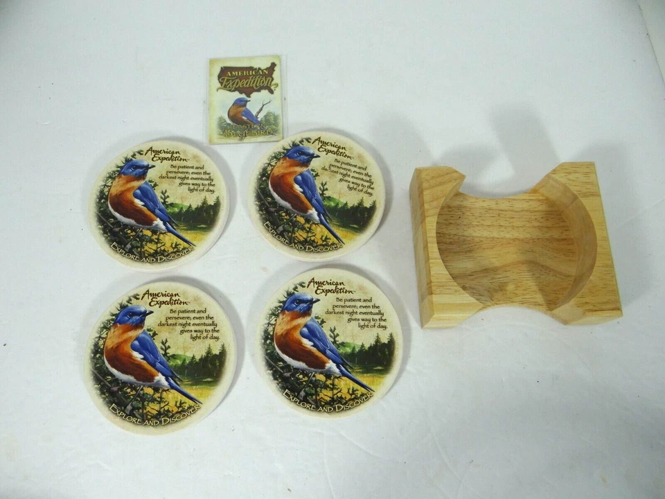 Деревянный держатель American Expedition Stone Coasters Eastern Bluebird - Изображение 1 из 4