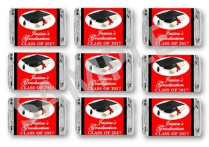 Graduation Red Mini Candy Bar Wrappers - Party Favors (Set of 48) - Picture 1 of 2