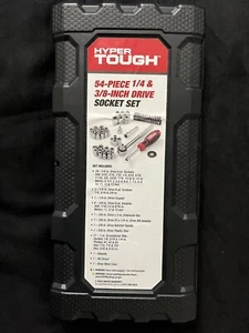 New Hyper Tough 54 Piece 1/4 and 3/4 Inch Drive Socket. Set - Picture 1 of 2