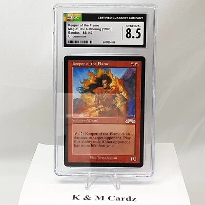 MTG - Exodus - Keeper of the Flame - Graded - CGC 8.5 - Image 1 of 4