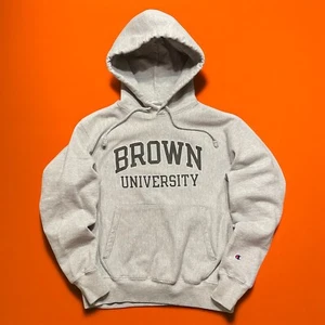 Vtg Champion Reverse Weave Brown University Sweatshirt Mens Medium Gray Hoodie - Picture 1 of 5