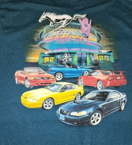 Ford Mustang Drive In MIDNIGHT BLUE Adult T-shirt - Picture 1 of 3