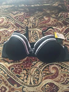 Carnival , bra size 40C color black trimmed with white lace - Picture 1 of 2