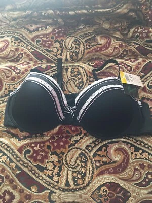 Carnival , bra size 40C color black trimmed with white lace - Image 1 of 2