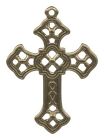 Charmes croix filigrane en laiton ancien 26 x 19 mm avec boucle supérieure *