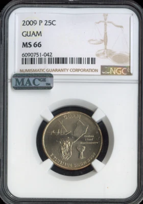 2009-P Guam Quarter NGC MS66 Business Quality - Image 1 of 2