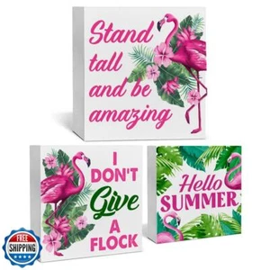 Sommer Flamingo Deko für Zuhause Flamingo Thema Stufentablett Deko 3 Stück Decora - Bild 1 von 5
