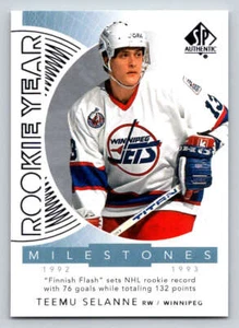2017-18 SP Authentic Rookie Year Milestones #RYMTS Teemu Selanne (ref 192914) - Picture 1 of 2