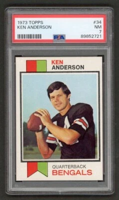 1973 Topps Football #34 Ken Anderson PSA 7 Nr-Mint Cincinnati Bengals Rookie RC - Image 1 of 2