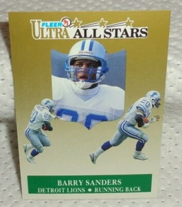 BARRY SANDERS--1991 FLEER ULTRA ALL STAR CARD--#1----L@@K - Foto 1 di 1