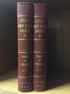 Lot Of 2 Abbott New York Digest 2d Words And Phrases A-K, L-Z - Picture 1 of 2
