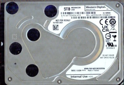 WD50NDZM-59A8KS1 Western Digital 5TB USB C WX FEB 2021 - Image 1 of 4