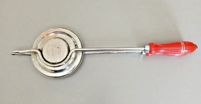 Tostadora sándwich vintage marrón nuez con asas rojas Inglaterra camping llama estufa Foto 1 de 4